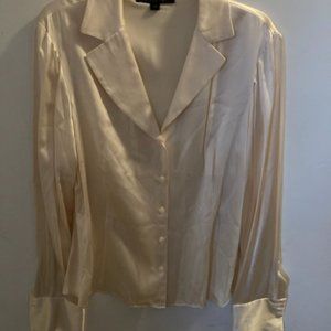 SEXY 100% SILK LOW CUT BLOUSE - SIZE 14 (XL)